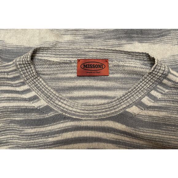 Missoni Gray White Zig Zag Cashmere Pullover Sweater IT56 US46 XL XXL Italy - Picture 6 of 11